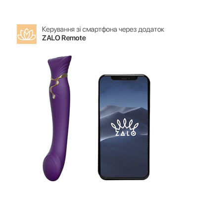 Смартвібратор 3в1 Zalo — Queen, пульсуюча перлина та вакуум, кристал Swarovski - фото 2