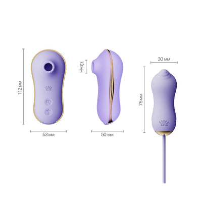 Main image for product index 2: Набор 2в1 Zalo — UNICORN, виброяйцо + вакуумный стимулятор