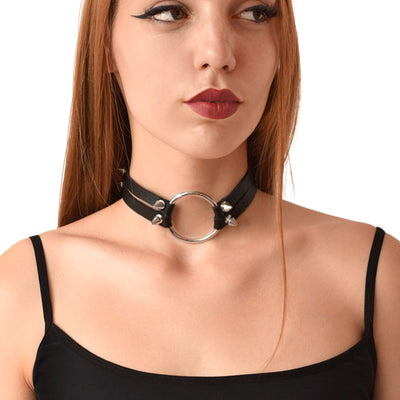 Main image for product index 1: Чокер с металлическим кольцом и шипами Art of Sex - Ruby