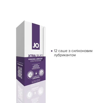 Main image for product index 2: Набір лубрикантів Foil Display Box – JO Xtra Silky Silicone – 12 x 10ml
