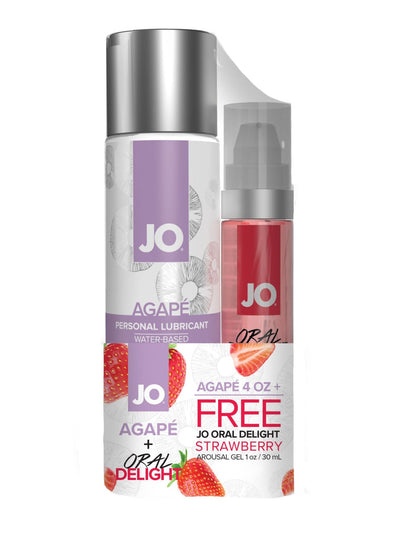 Комплект JO GWP — Agape (120 ml) & Oral Delight — Strawberry (30 ml) - фото 1