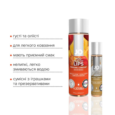 Main image for product index 3: Комплект JO GWP — Peaches & Cream — Peachy Lips (120 мл) & H2O Vanilla (30 мл)