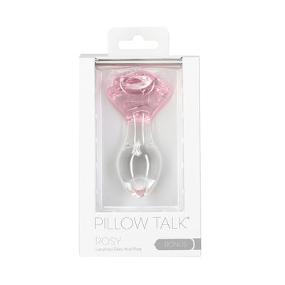 Скляна анальна пробка Pillow Talk Rosy Luxurious Glass Anal Plug, віброкуля в подарунок - фото 5