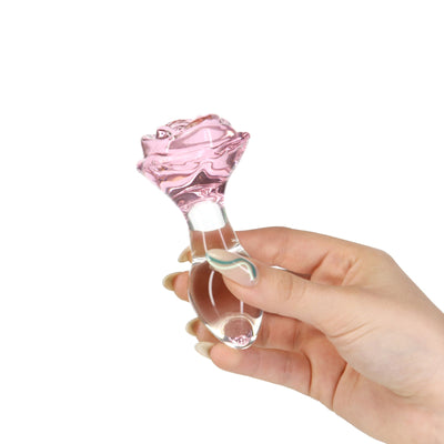 Скляна анальна пробка Pillow Talk Rosy Luxurious Glass Anal Plug, віброкуля в подарунок - фото 6