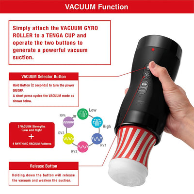 Main image for product index 4: Автоматичний мастурбатор Tenga VACUUM GYRO ROLLER SET, сумісний з Tenga Cup