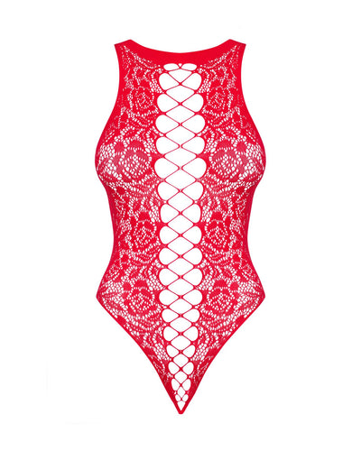 Main image for product index 5: Ажурний бодістокінг із ефектом шнурівки Obsessive B120 teddy