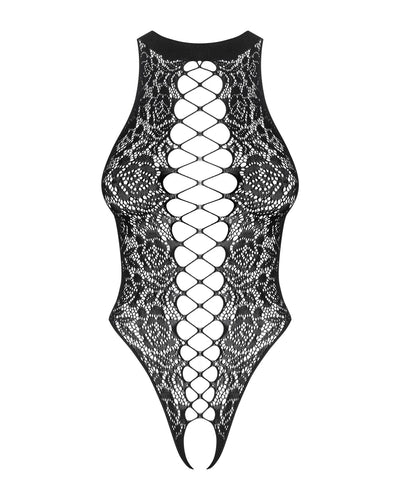 Main image for product index 11: Ажурный бодистокинг с эффектом шнуровки Obsessive B129 teddy
