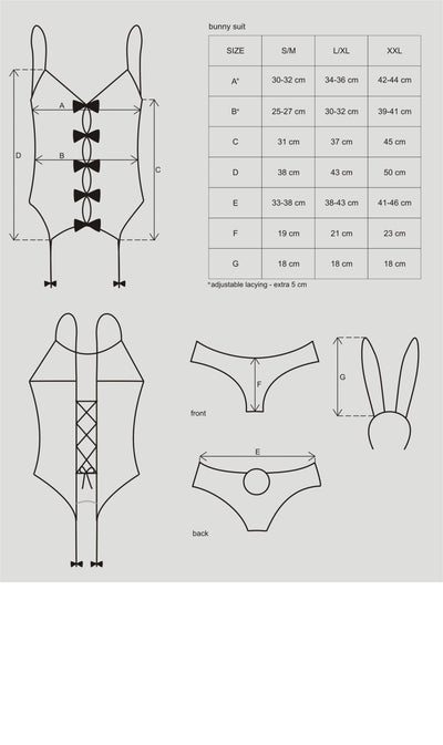 Эротический костюм зайки Obsessive Bunny suit 4 pcs costume - фото 14