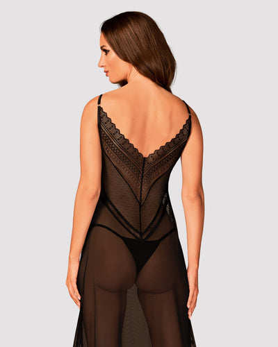 Напівпрозора довга сорочка Obsessive Estiqua chemise - фото 2