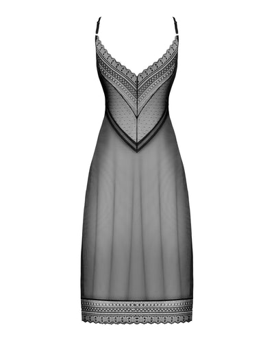 Напівпрозора довга сорочка Obsessive Estiqua chemise - фото 6