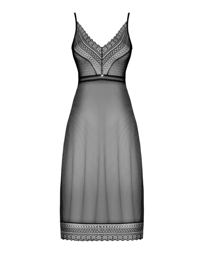 Напівпрозора довга сорочка Obsessive Estiqua chemise - фото 12