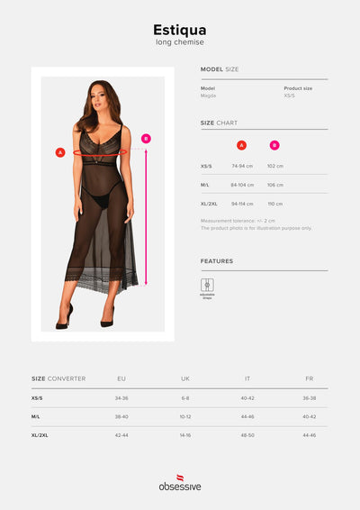 Напівпрозора довга сорочка Obsessive Estiqua chemise - фото 21