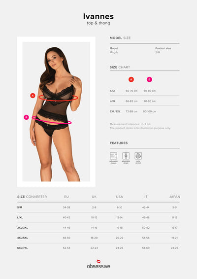 Main image for product index 21: Полупрозрачный набор с украшениями Obsessive Ivannes top & thong