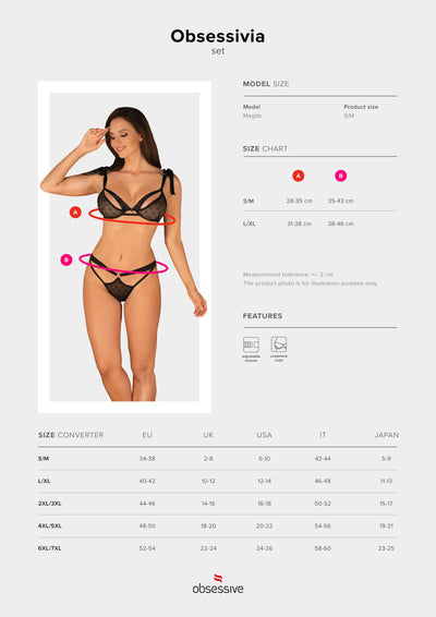 Main image for product index 14: Полупрозрачный эротический комплект Obsessive Obsessivia 2pcs set