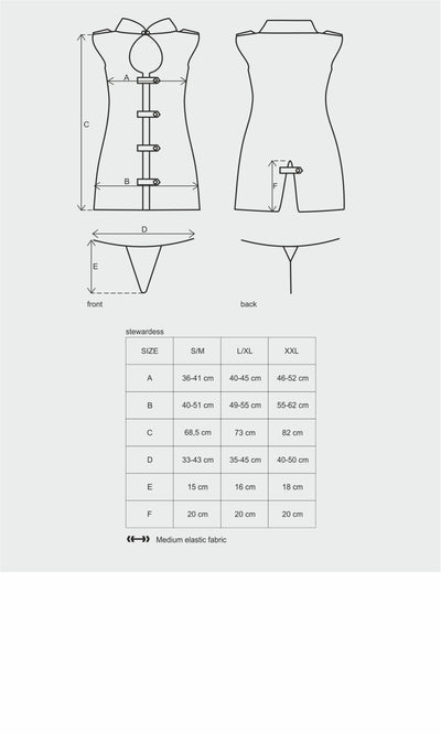 Main image for product index 14: Еротичний костюм стюардеси Obsessive Stewardess 3 pcs costume