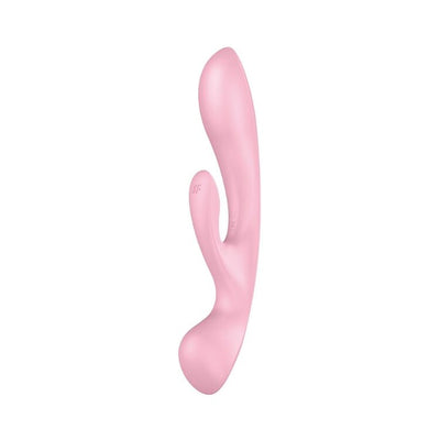 Двухсторонний вибратор-кролик Satisfyer Triple Oh, 3 мотора, рукоятка-массажер - фото 1