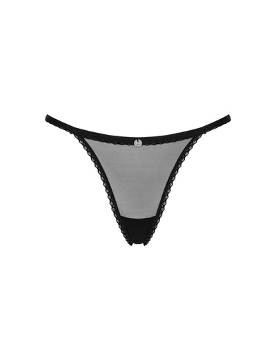 Main image for product index 5: Прозорі стрінги із мереживом Obsessive Celia Noir thong