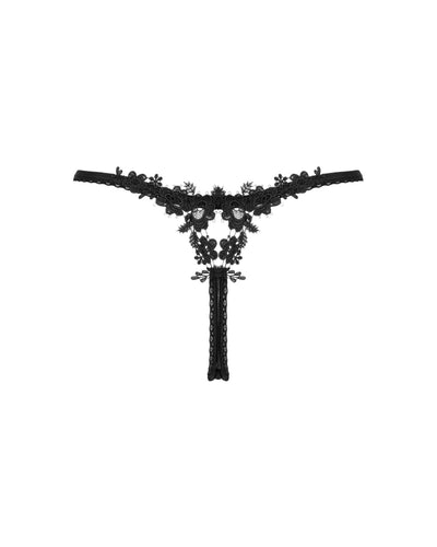 Main image for product index 6: Прозорі стрінги із мереживом Obsessive Celia Noir thong