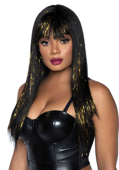 Main image for product index 1: Перука із золотими пасмами Leg Avenue Long bang wig with tinsel