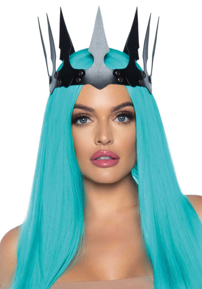 Корона злой королевы Leg Avenue Faux leather spiked crown, искусственная кожа - фото 1