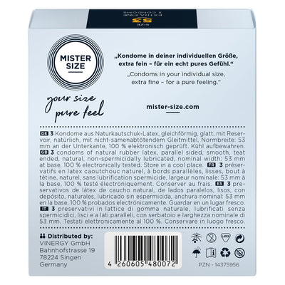 Main image for product index 3: Презервативи Mister Size - pure feel - 53