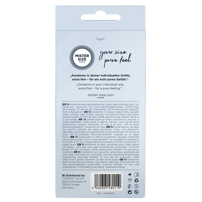 Main image for product index 9: Презервативи Mister Size - pure feel - 57