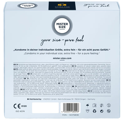 Main image for product index 9: Презервативи Mister Size - pure feel - 53