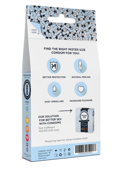 Main image for product index 4: Набір презервативів Mister Size test-set 53–57–60 + лінійка