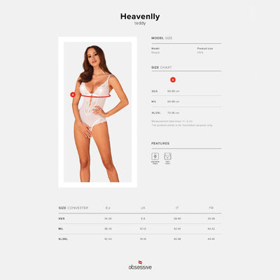 Еротичне напівпрозоре боді Obsessive Heavenlly crotchless teddy - фото 10