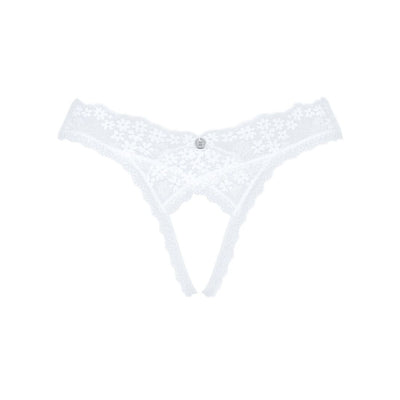 Кружевные танга Obsessive Heavenlly crotchless thong - фото 5