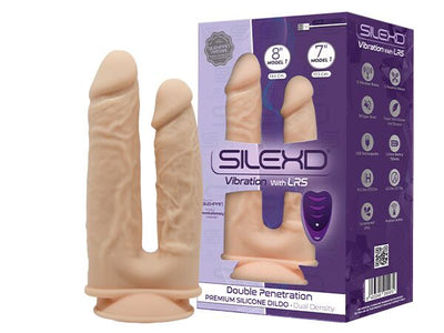 Подвійний фалоімітатор з вібрацією SilexD Double Gusto Vibro Flesh (Model 1) + LRS - фото 1