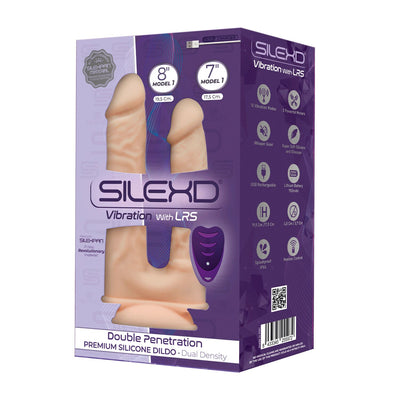 Подвійний фалоімітатор з вібрацією SilexD Double Gusto Vibro Flesh (Model 1) + LRS - фото 4