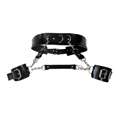 Шкіряний пояс з наручниками Art of Sex – Kasta - фото 1