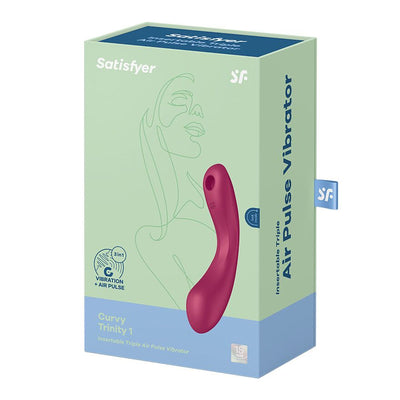 Вакуумный стимулятор с вибрацией Satisfyer Curvy Trinity 1 , игрушка 3в1 - фото 10