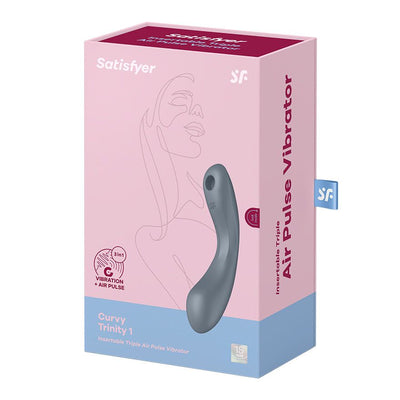 Вакуумный стимулятор с вибрацией Satisfyer Curvy Trinity 1 , игрушка 3в1 - фото 5