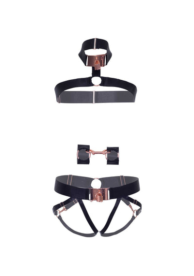 Main image for product index 5: Комплект атласных ремней для бондажа Leg Avenue Satin elastic harness Set