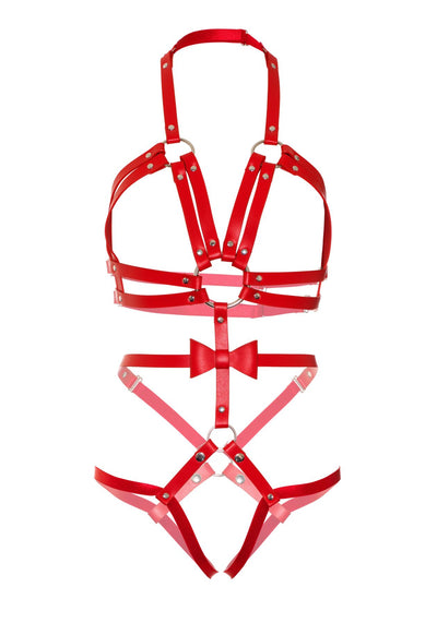 Портупея-тедди из ремней Leg Avenue Studded O-ring harness teddy - фото 12