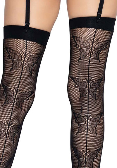 Панчохи-сітка зі швом ззаду Leg Avenue Butterfly back seam thigh highs - фото 9