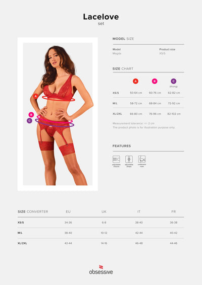 Main image for product index 12: Комплект белья Obsessive Lacelove cupless 3-pcs set