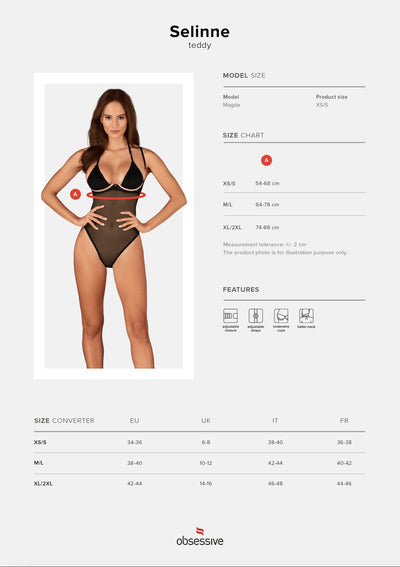 Main image for product index 19: Прозрачное боди Obsessive Selinne teddy