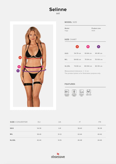 Main image for product index 5: Комплект белья Obsessive Selinne 3-pcs set