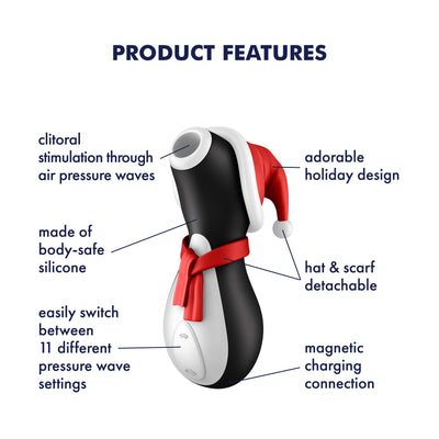 Вакуумный клиторальный стимулятор Satisfyer Penguin Holiday Edition - фото 8