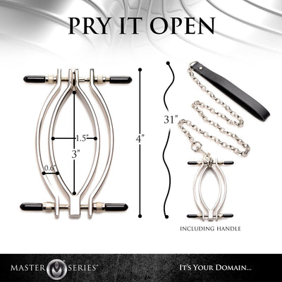 Зажим для половых губ Master Series: Pussy Tugger Adjustable Vagina Clamp with Chain - фото 5