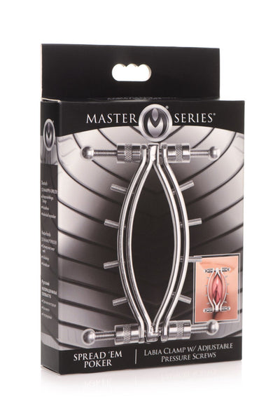 Зажим для вагины Master Series: Spread 'Em Poker Vagina Clamp with Adjustable Pressure Screws - фото 6