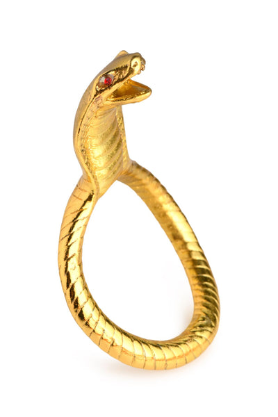 Эрекционное кольцо с головой кобры Master Series: Cobra King Golden Cock Ring - фото 1