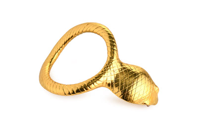 Эрекционное кольцо с головой кобры Master Series: Cobra King Golden Cock Ring - фото 3
