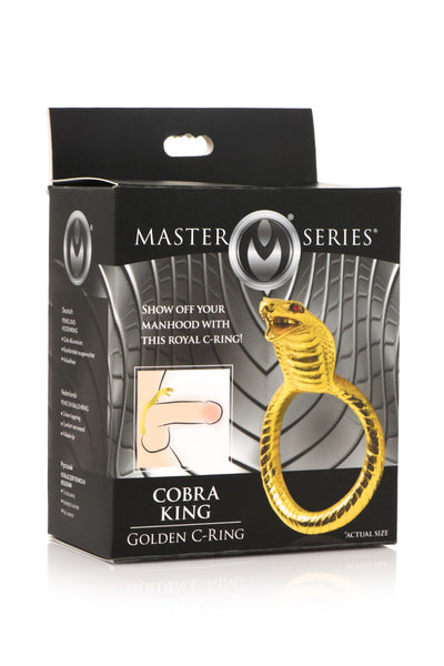 Эрекционное кольцо с головой кобры Master Series: Cobra King Golden Cock Ring - фото 5