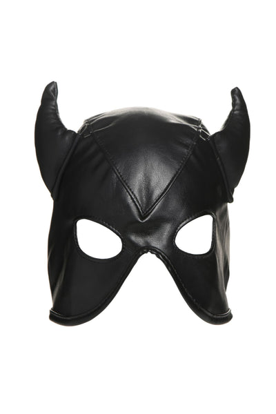 Маска з рогами Master Series: Dungeon Demon Bondage Mask with Horns - фото 2