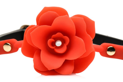 Силиконовый кляп с розой Master Series: Blossom Silicone Rose Gag - фото 3