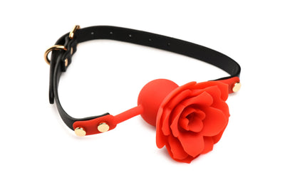 Силиконовый кляп с розой Master Series: Blossom Silicone Rose Gag - фото 1